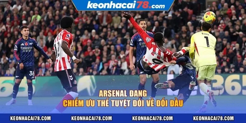 Arsenal đang chiếm ưu thế tuyệt đối về đối đầu